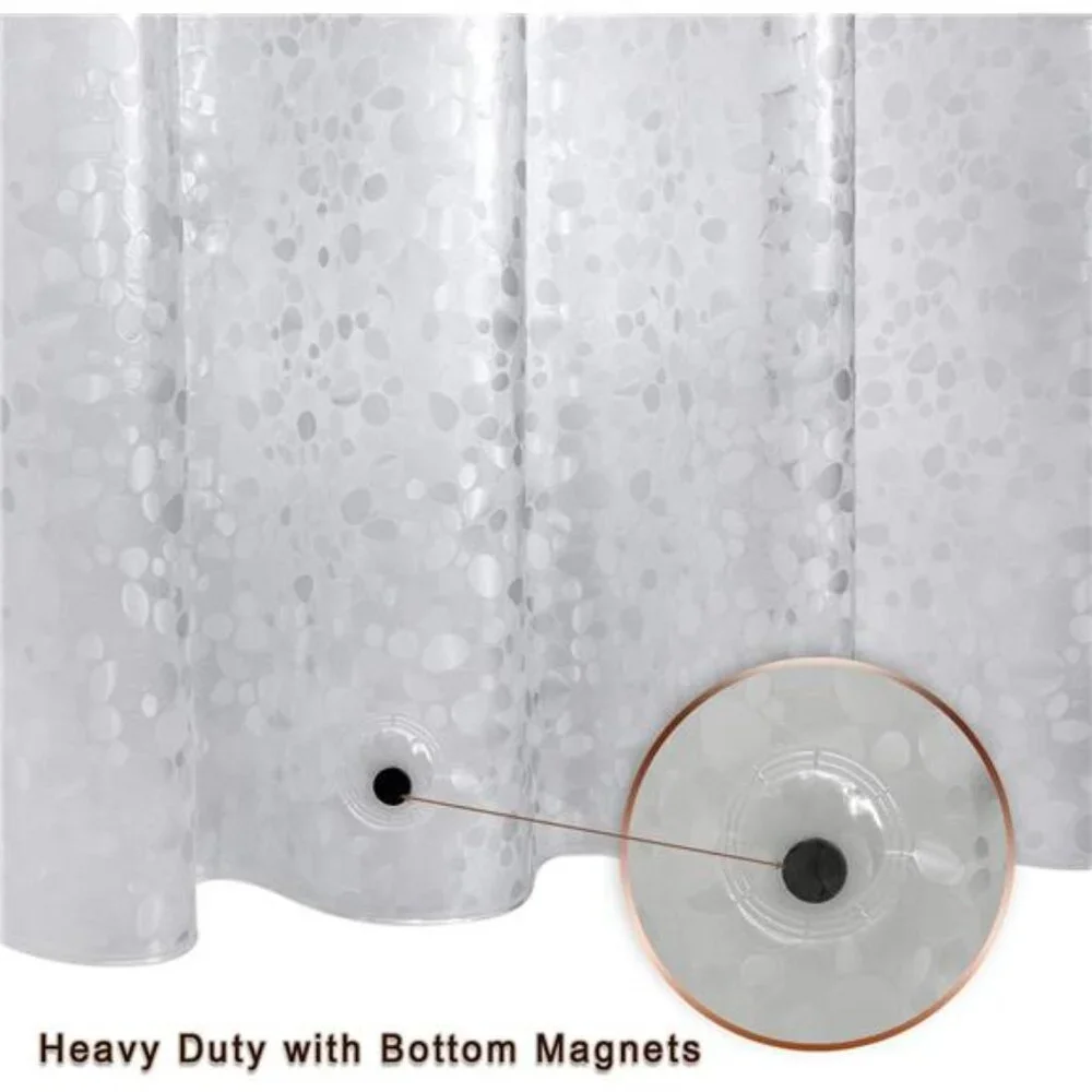 Waterproof Shower Curtain Liner 8G EVA Thick Shower Curtain with Heavy Duty